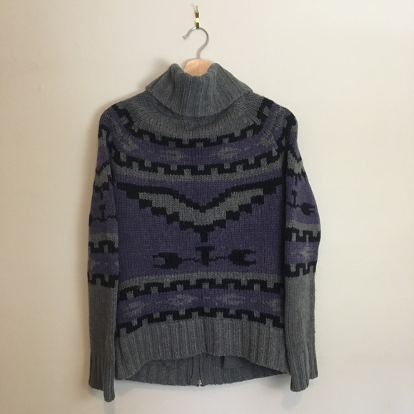 Kismet Zipper Sweater Purple Black Grey Size Med - Picture 4 of 11
